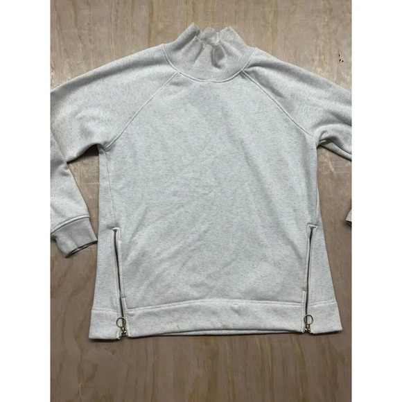 Athleta Tops - Athleta Cozy Karma Funnel Neck Sweatshirt M Pockets Fleece Women Light Oatmeal